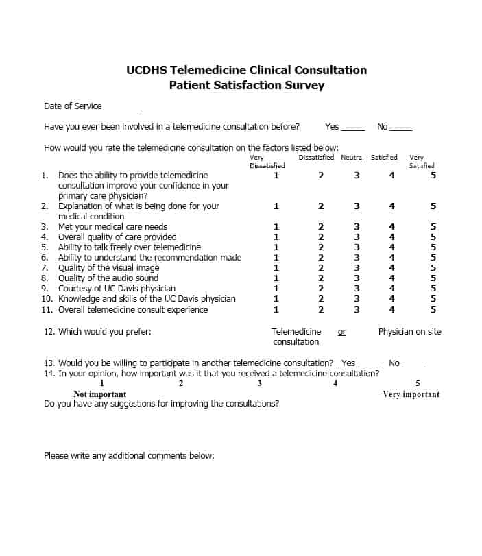 Patient Satisfaction Survey Template 20